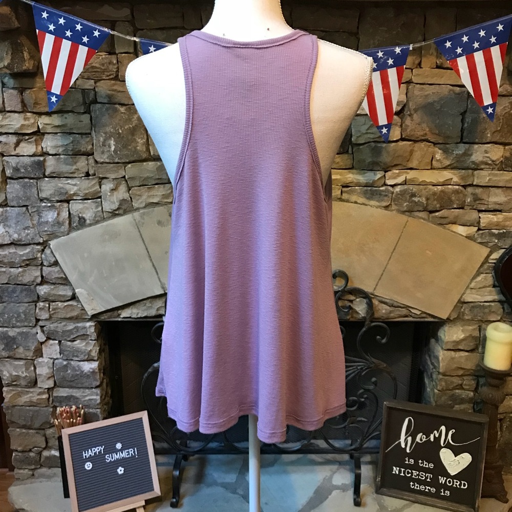 Free People Sleeveless Ribbed Racerback Swing Tank - Picture 5 of 6